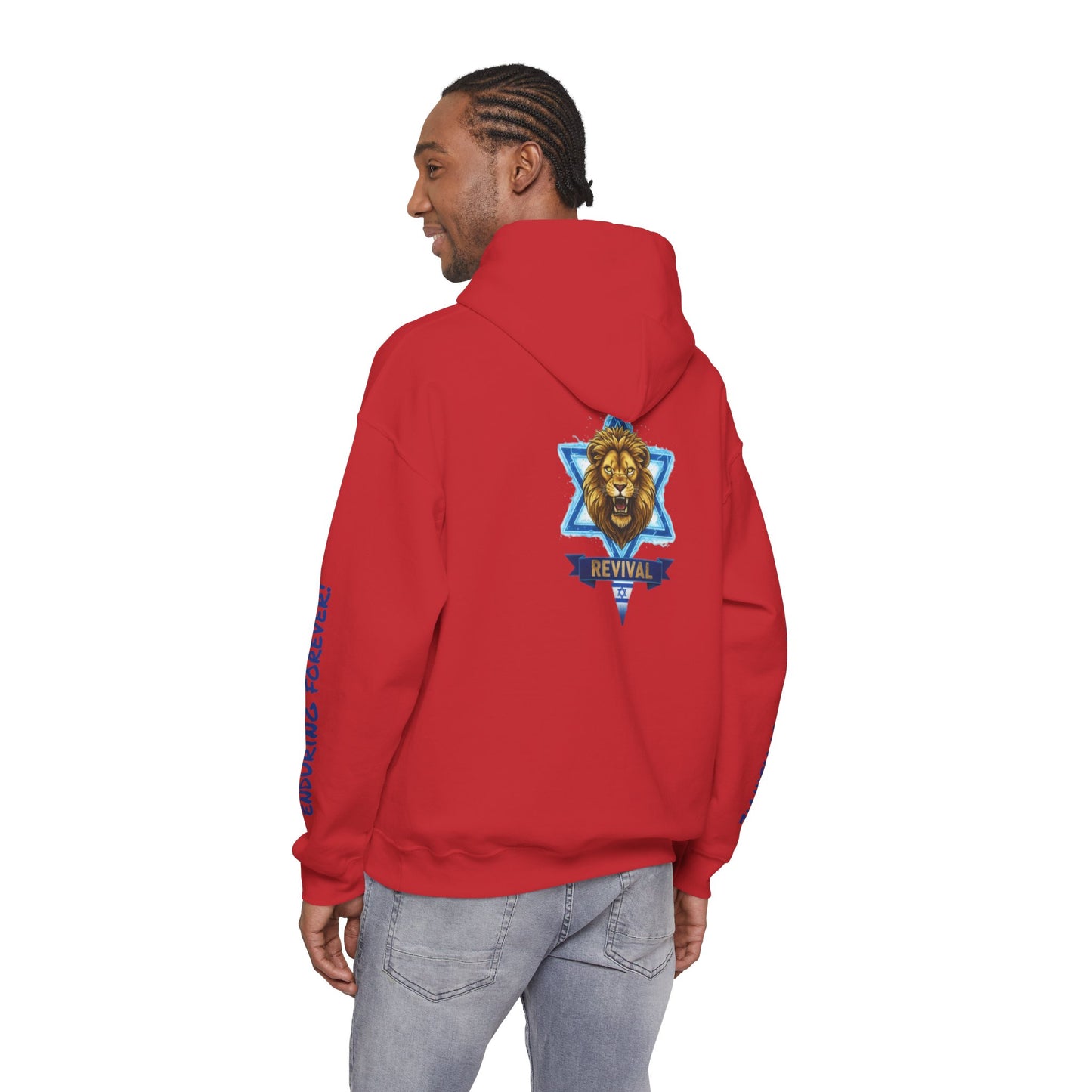 Lion of Zion Revival Hoodie — 'Revival' Lion Emblem White Pullover