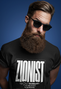 Zionist "Globalist" Who Believes in Borders T-Shirt view 2