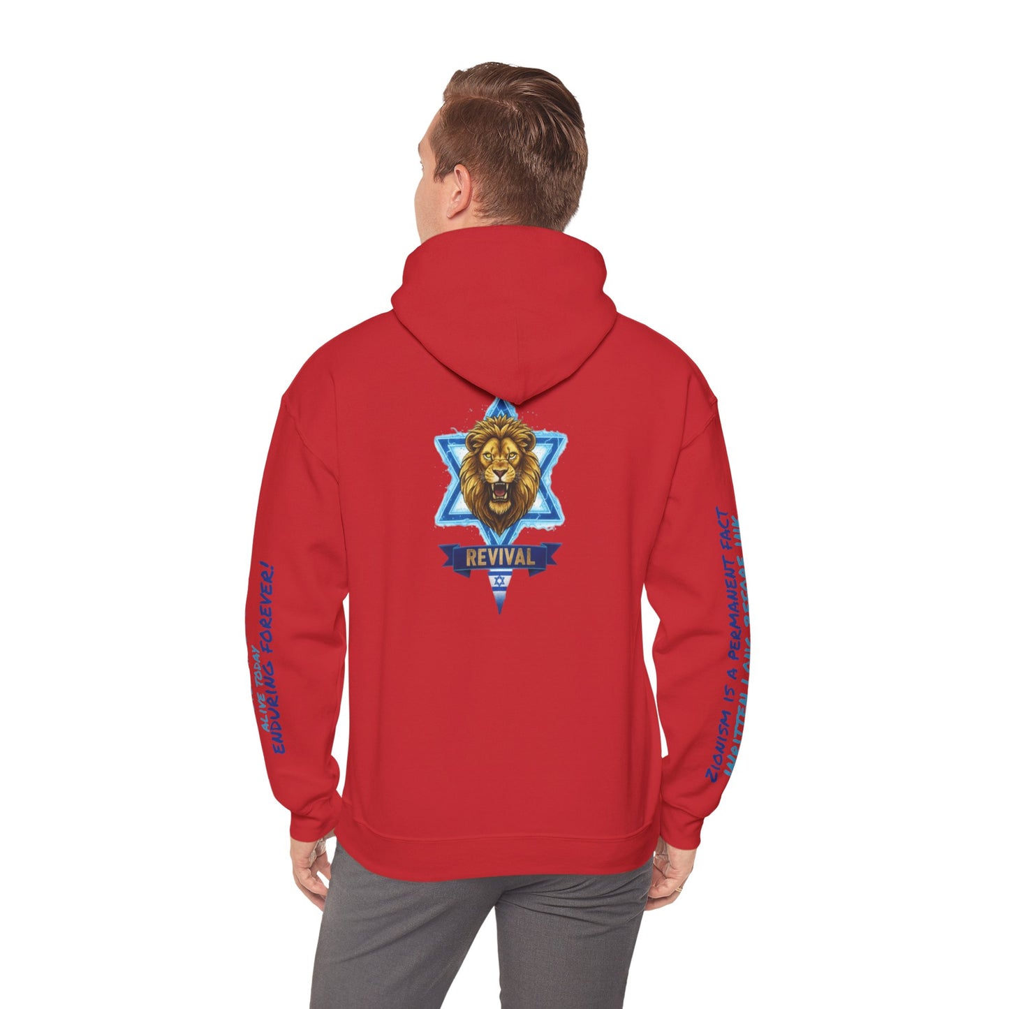 Lion of Zion Revival Hoodie — 'Revival' Lion Emblem White Pullover