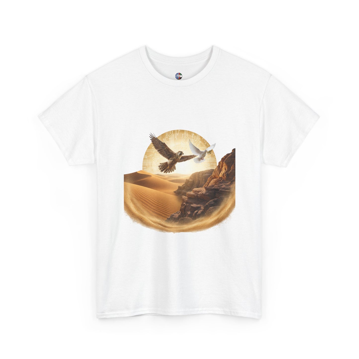 Desert Flight Tee— Soaring Dove & Eagle.