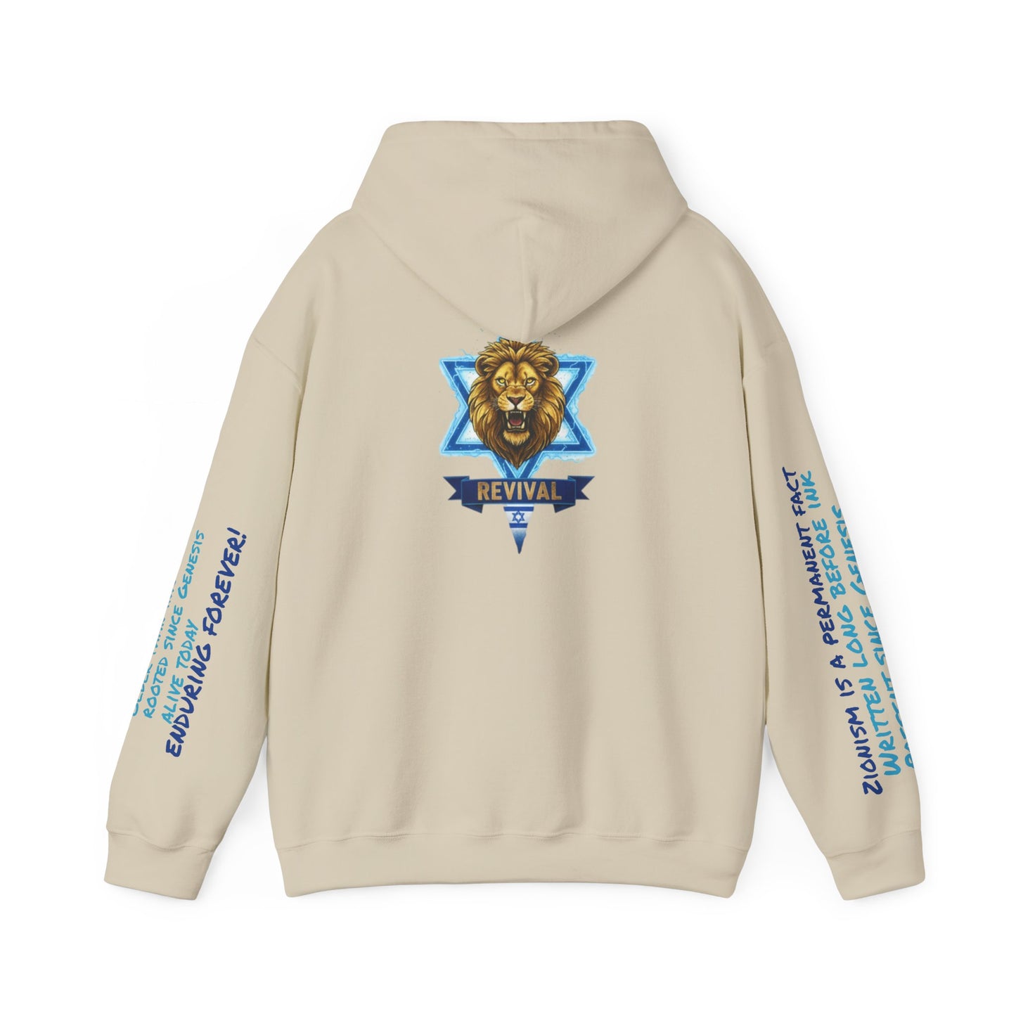 Lion of Zion Revival Hoodie — 'Revival' Lion Emblem White Pullover