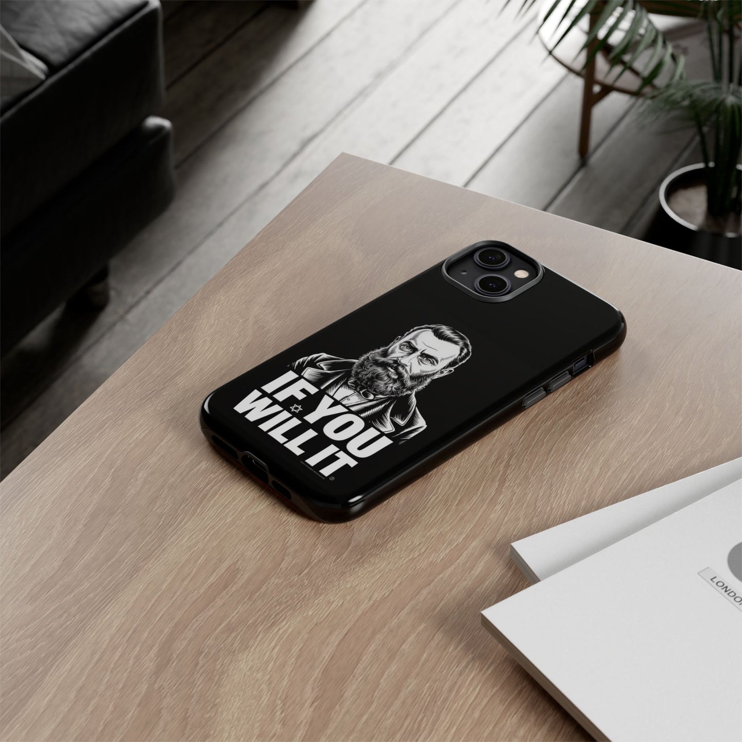 If You Will It — Herzl Portrait Phone Case