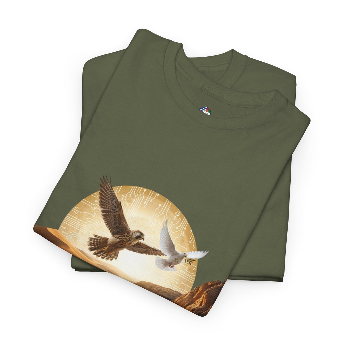 Desert Flight Tee— Soaring Dove & Eagle.
