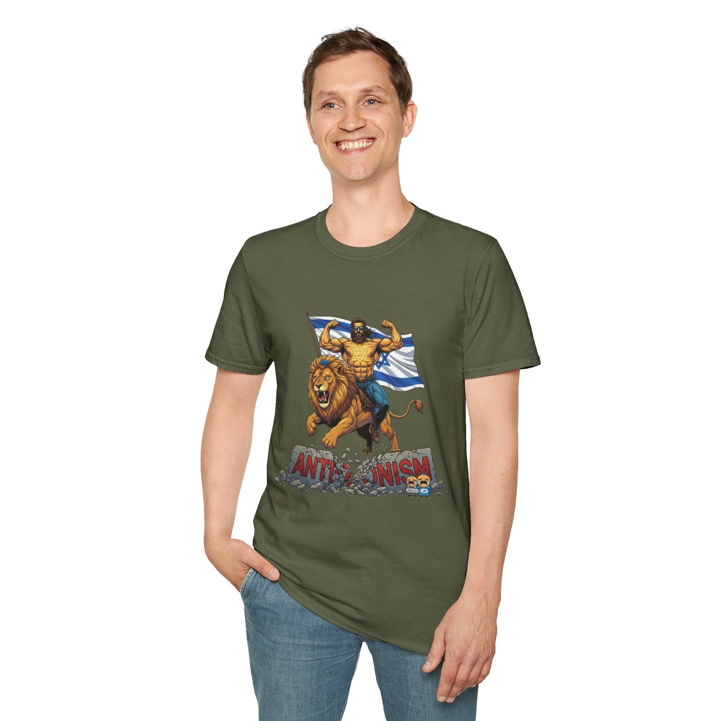 Anti-Anti Zionist T-Shirt: Lion Rider with Flag