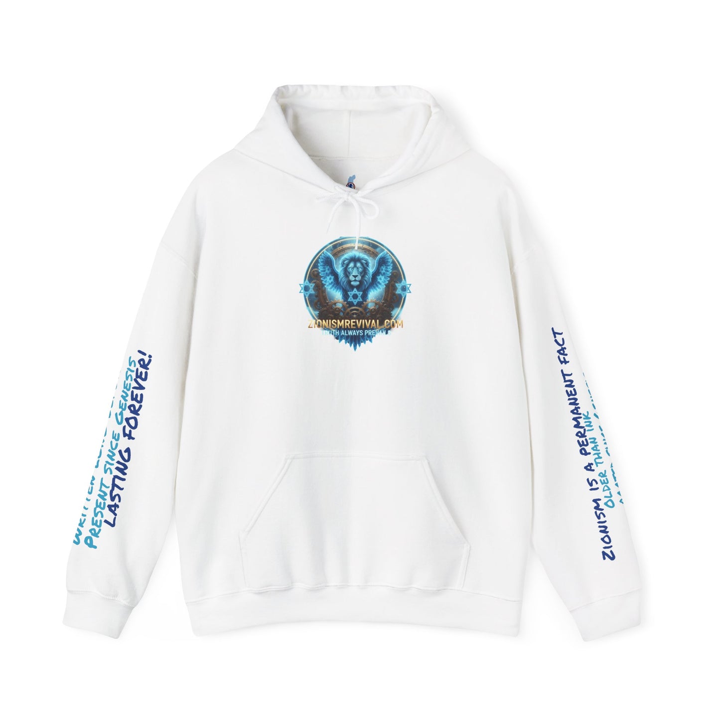 Lion of Zion Revival Hoodie — 'Revival' Lion Emblem White Pullover