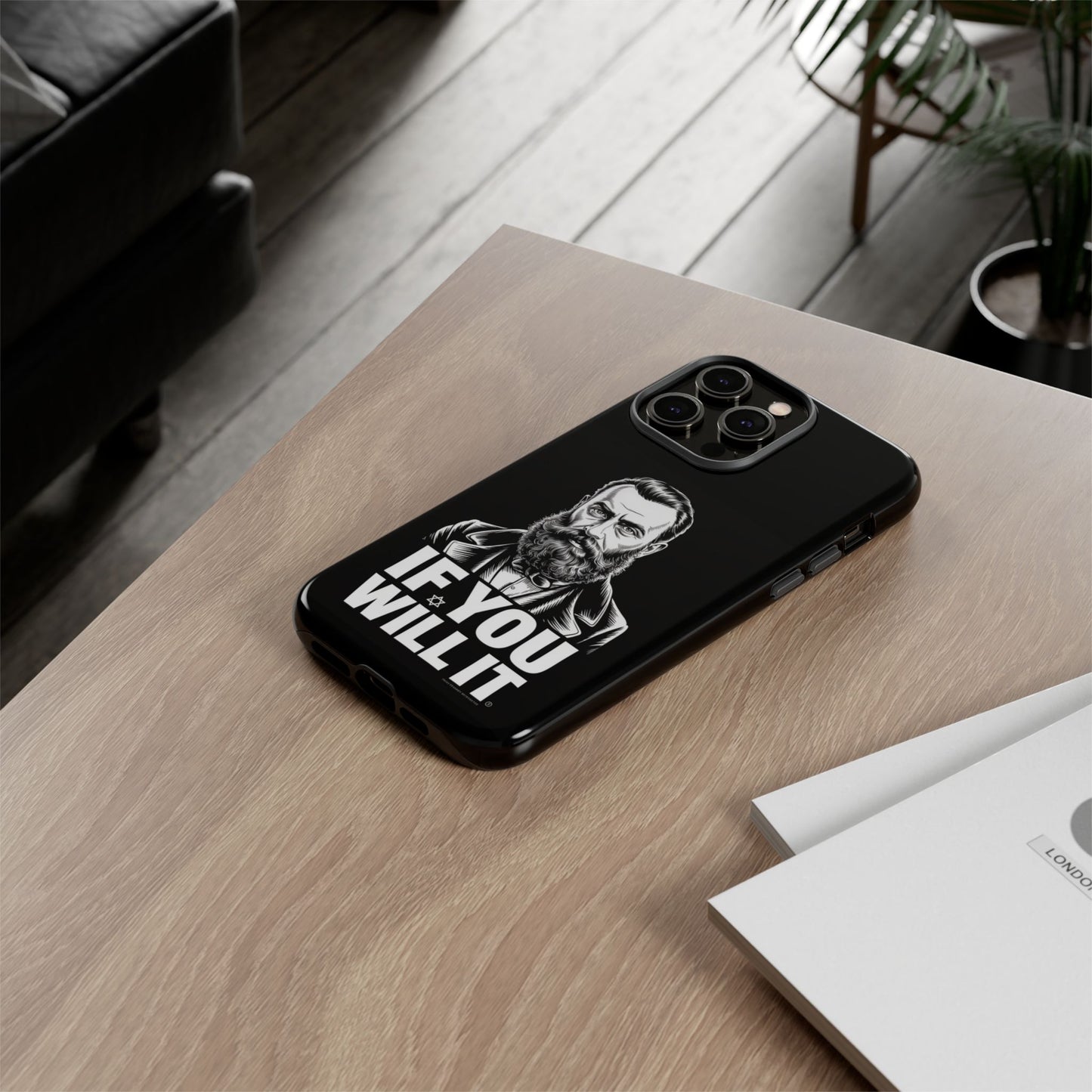 If You Will It — Herzl Portrait Phone Case