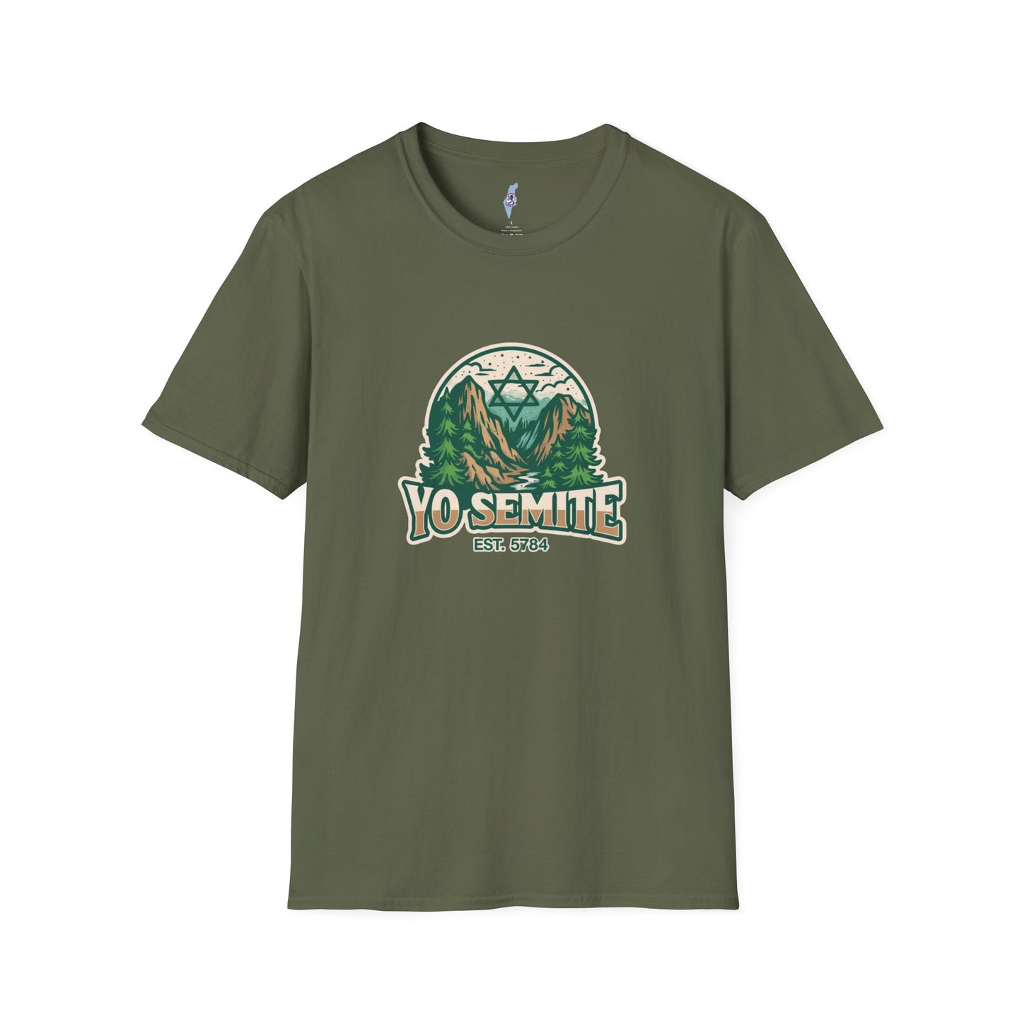 Yosemite Vintage Nature T-Shirt — Scenic Mountain & Forest Graphic ("YO SEMITE" Est. 5784)