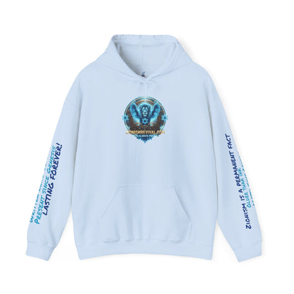 Lion of Zion Revival Hoodie — 'Revival' Lion Emblem White Pullover