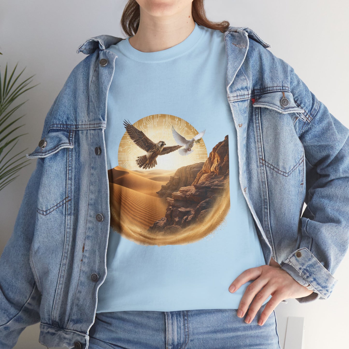 Desert Flight Tee— Soaring Dove & Eagle.