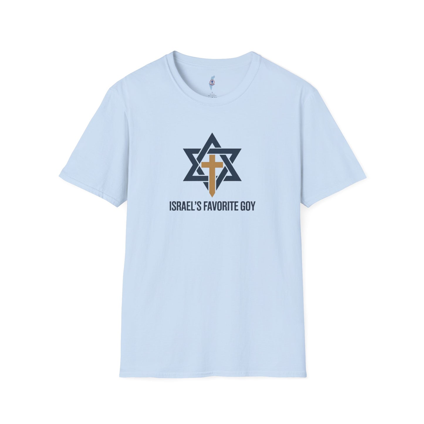 T‑Shirt — “Israel’s Favorite Goy” Star of David & Cross Faith Graphic Tee