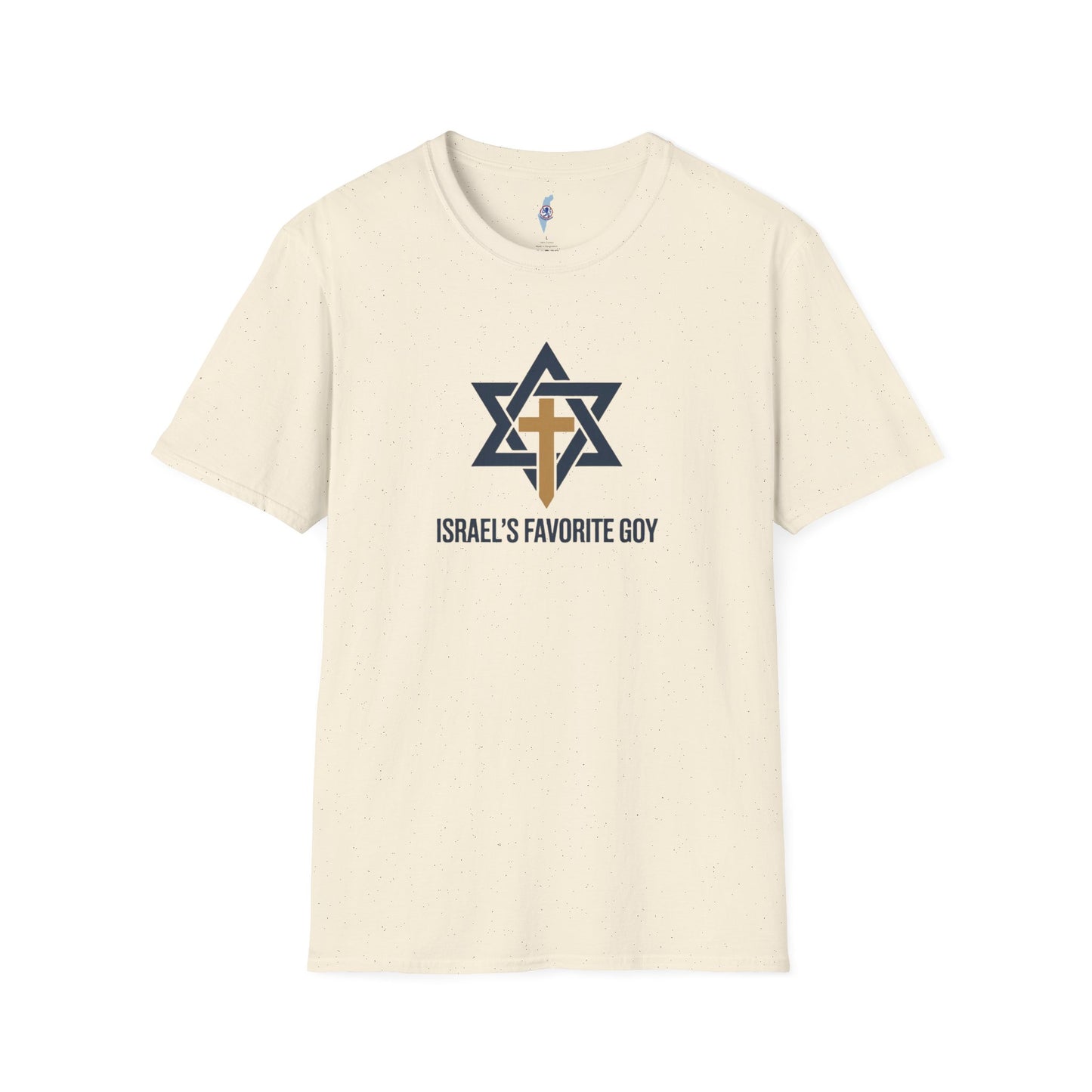 T‑Shirt — “Israel’s Favorite Goy” Star of David & Cross Faith Graphic Tee