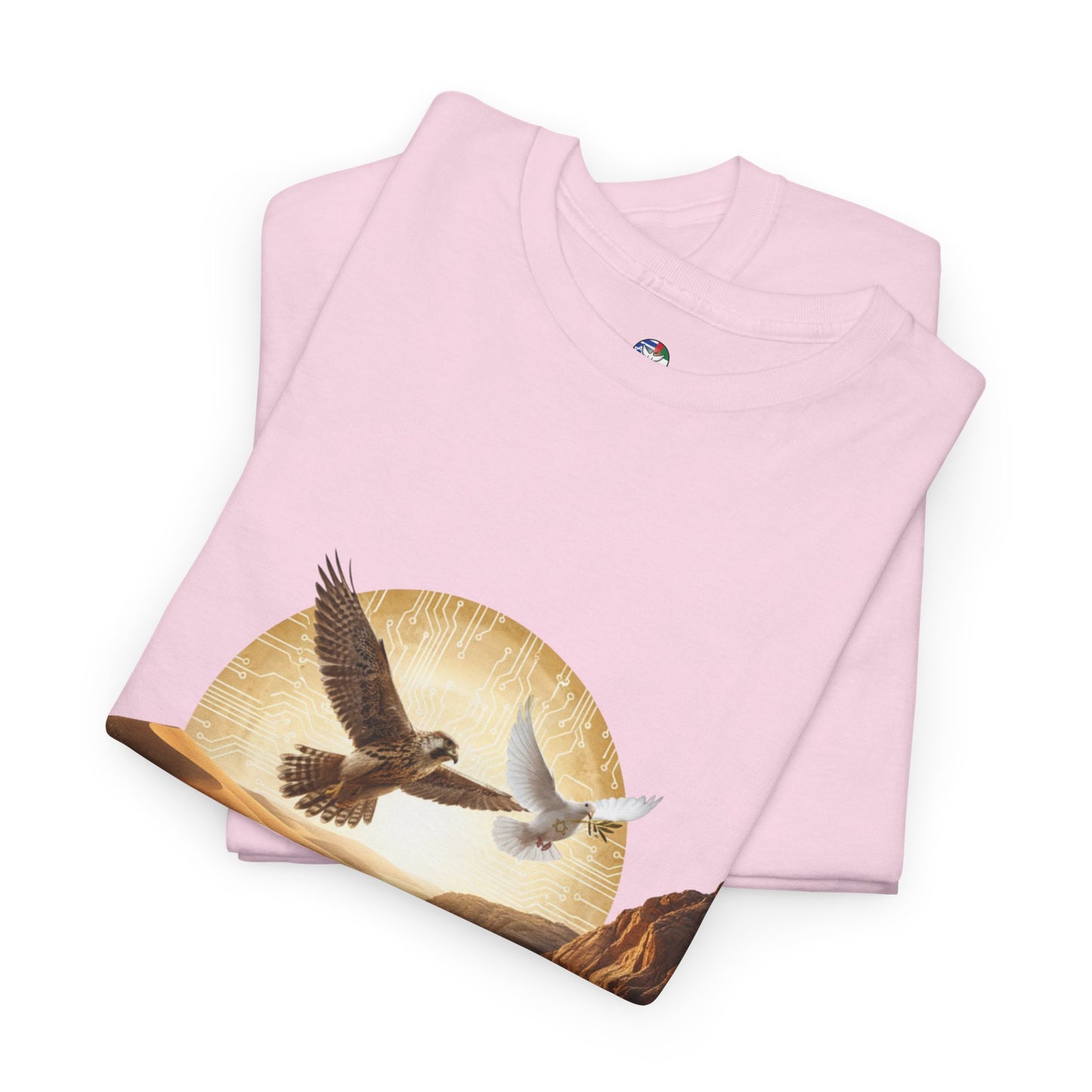Desert Flight Tee— Soaring Dove & Eagle.