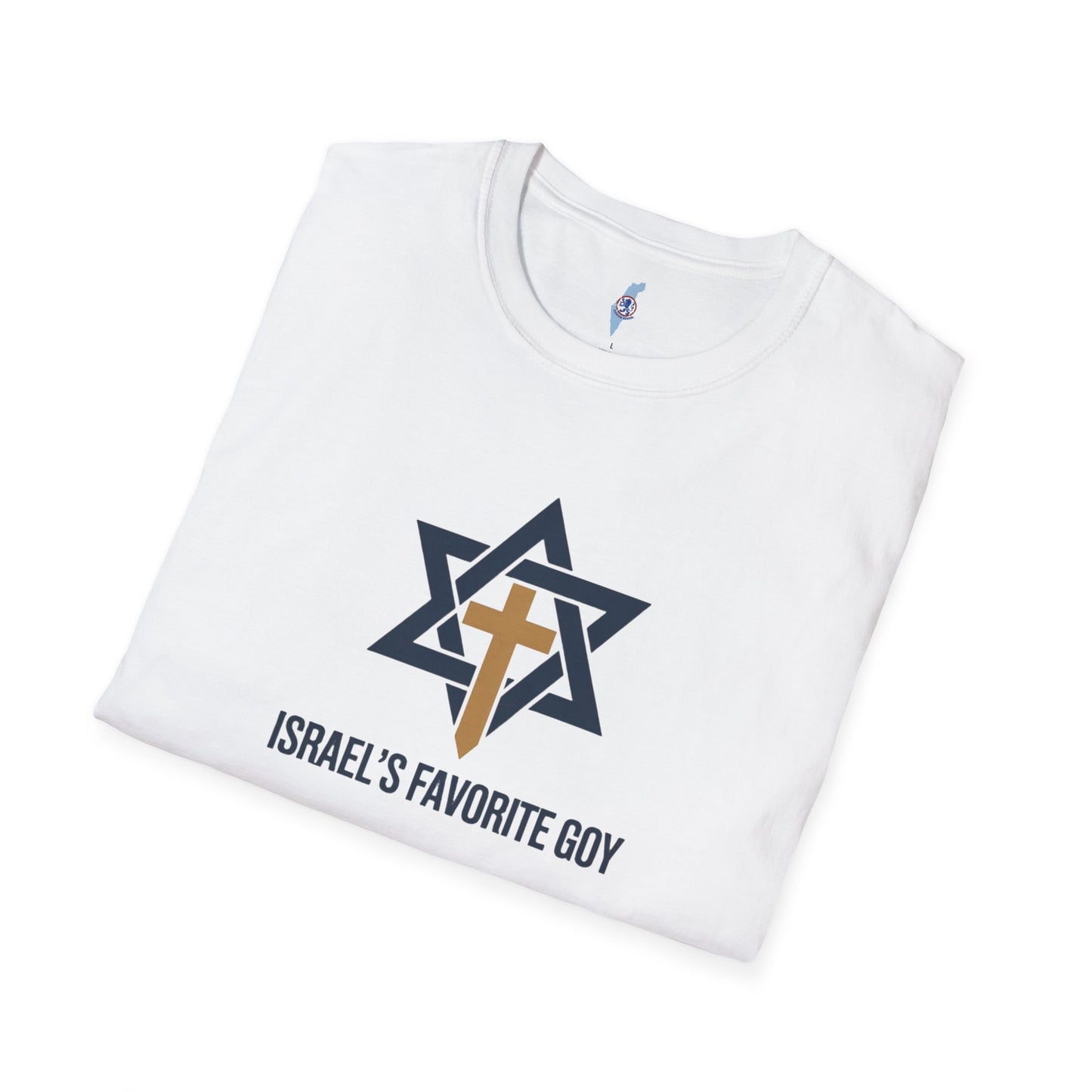 T‑Shirt — “Israel’s Favorite Goy” Star of David & Cross Faith Graphic Tee