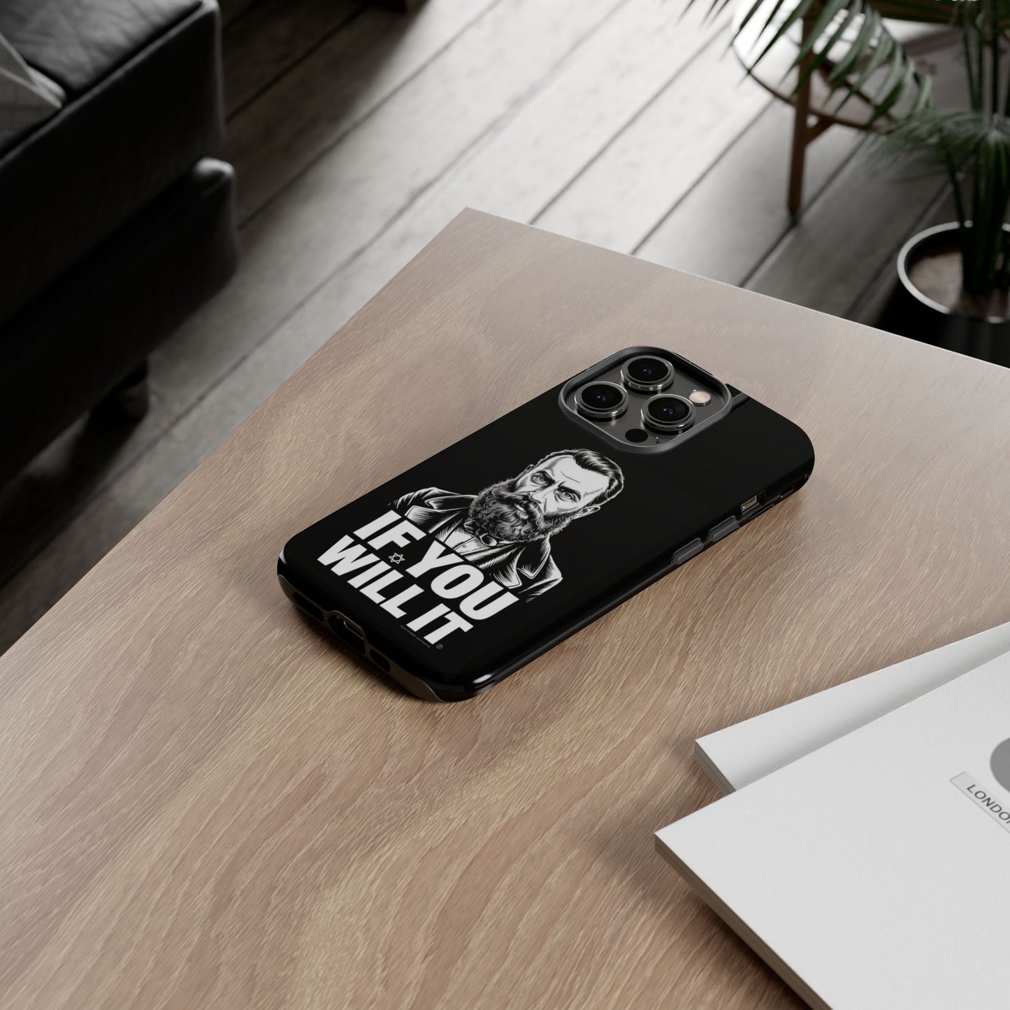 If You Will It — Herzl Portrait Phone Case