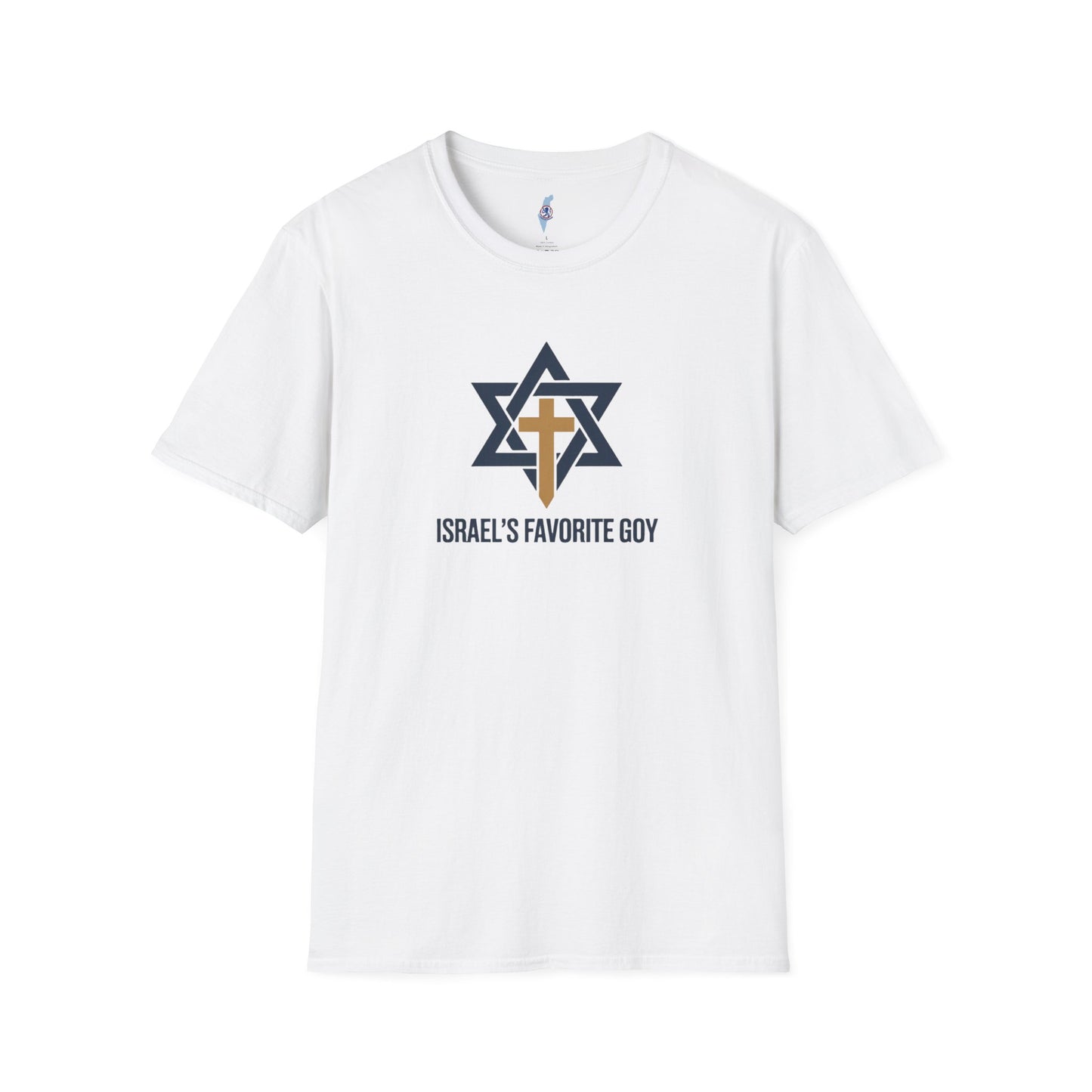 T‑Shirt — “Israel’s Favorite Goy” Star of David & Cross Faith Graphic Tee