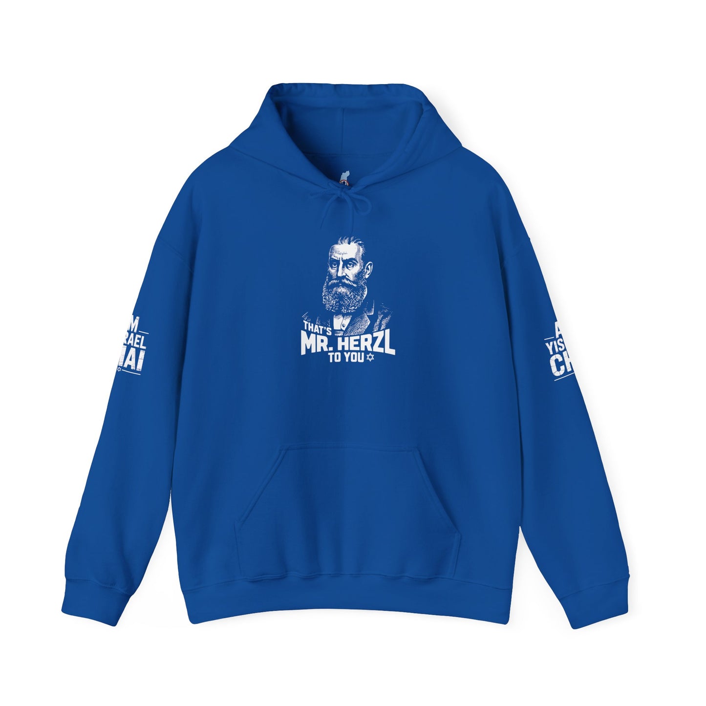 Mr. Herzl To You — Founder Hoodie | Am Yisrael Chai Sleeves
