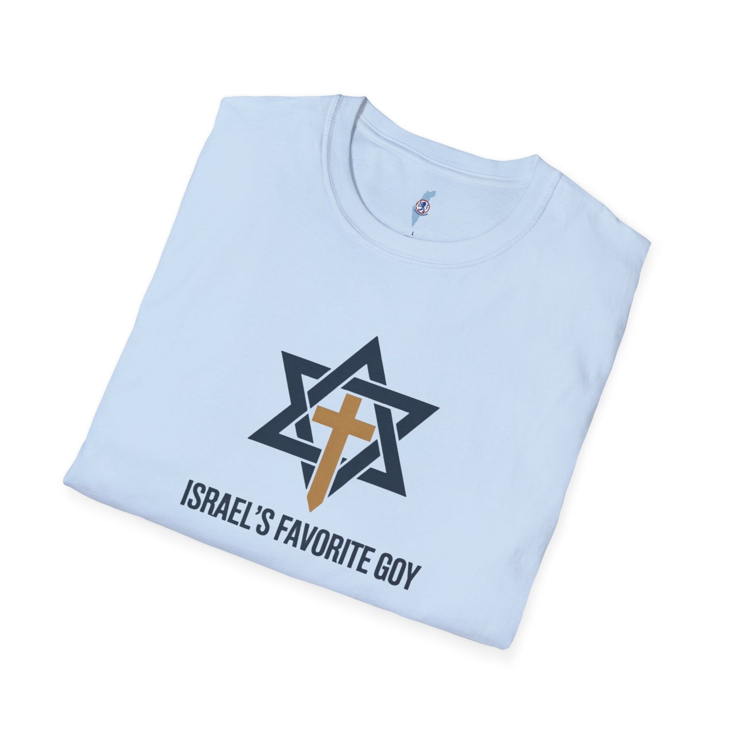 T‑Shirt — “Israel’s Favorite Goy” Star of David & Cross Faith Graphic Tee