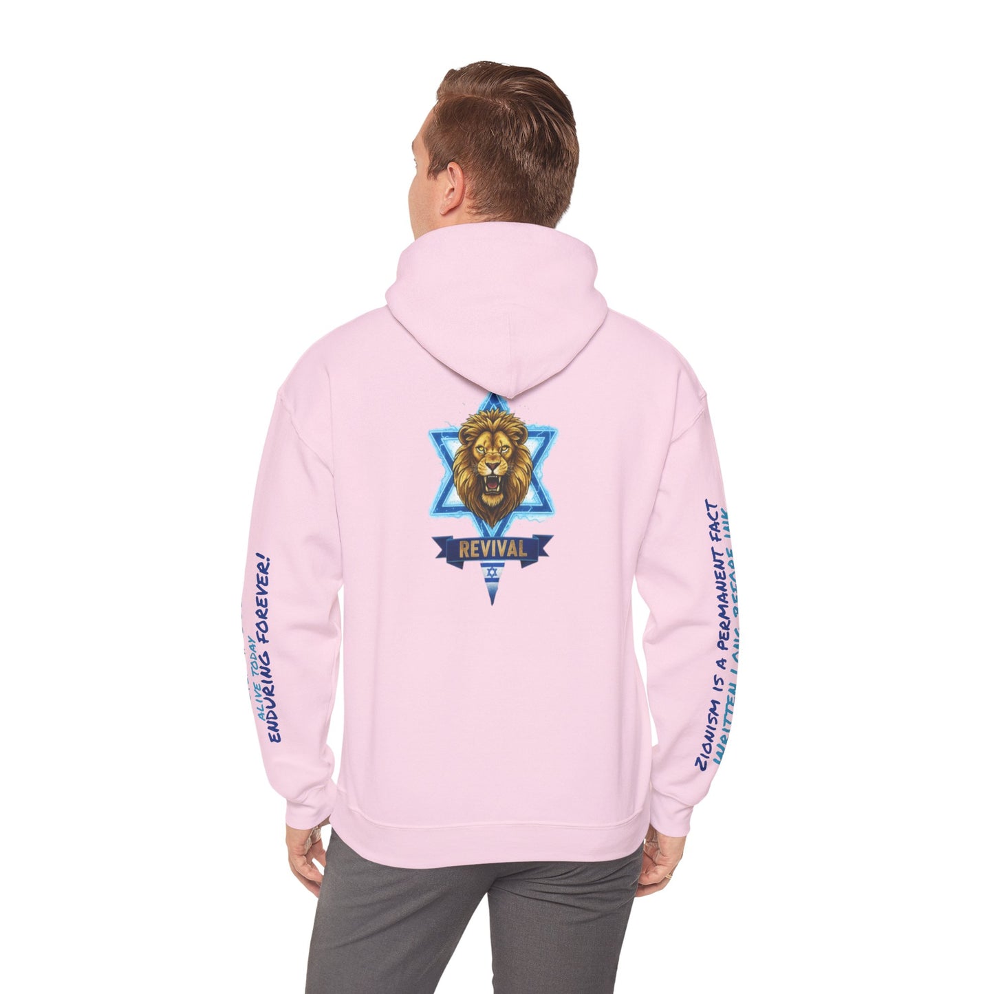 Lion of Zion Revival Hoodie — 'Revival' Lion Emblem White Pullover