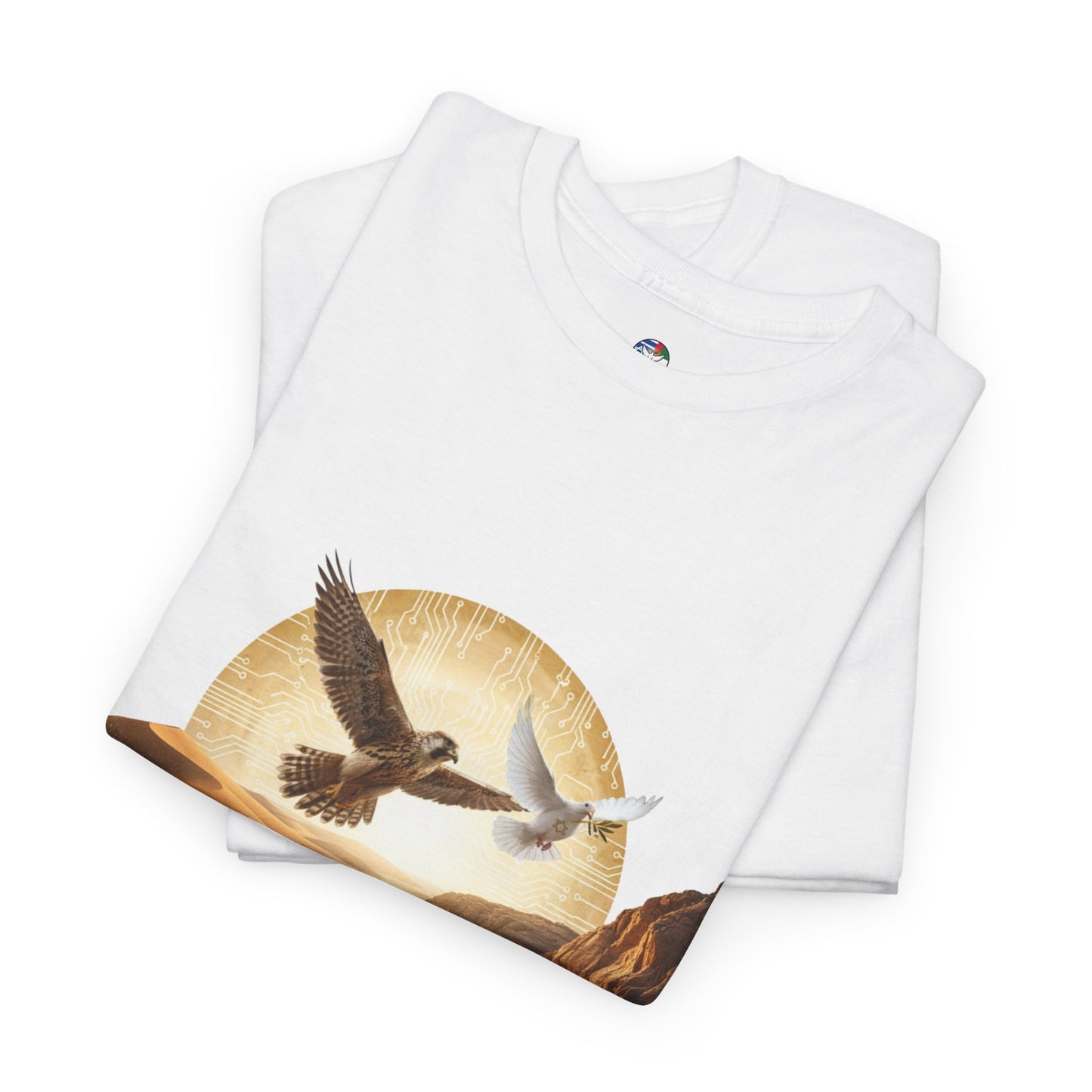 Desert Flight Tee— Soaring Dove & Eagle.