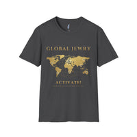 Global Jewry Activate! Tee | Satirical Jewish Pride & Anti-Conspiracy Humor view 3