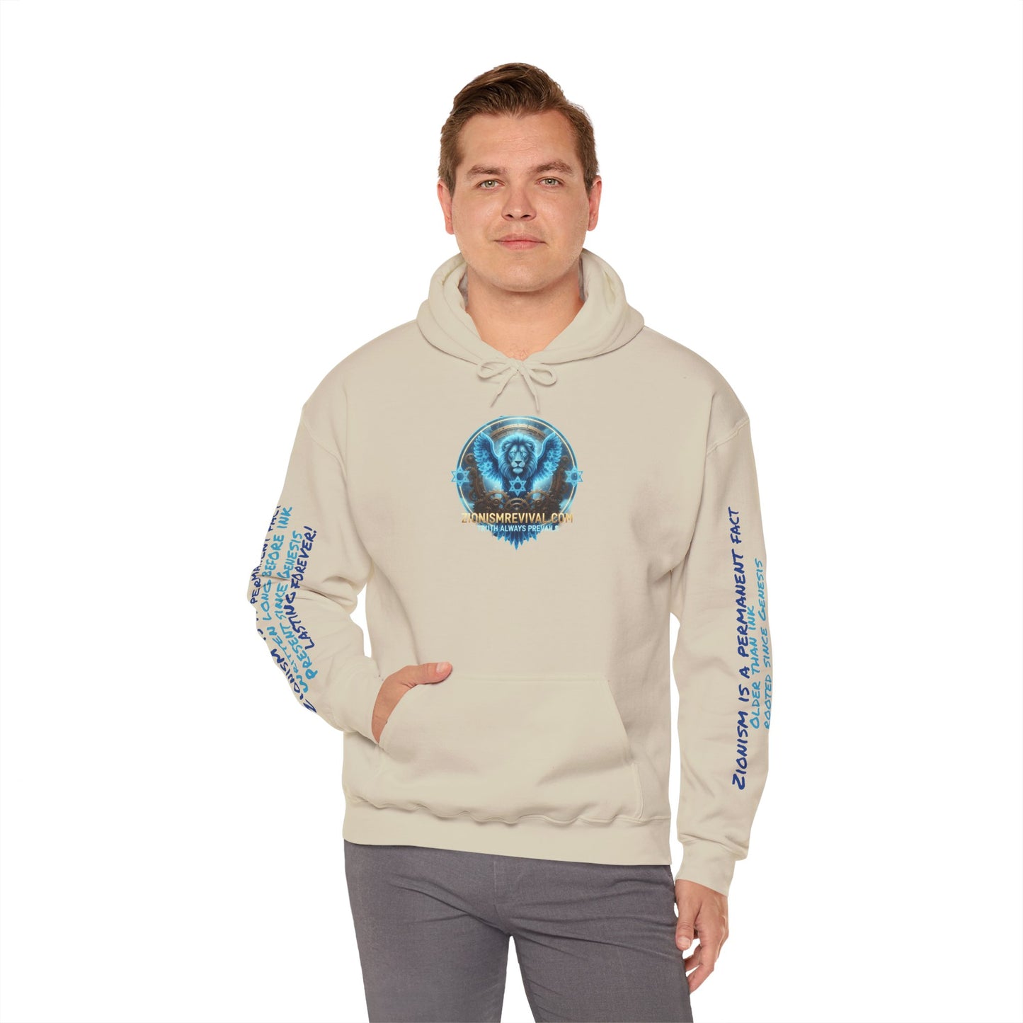 Lion of Zion Revival Hoodie — 'Revival' Lion Emblem White Pullover