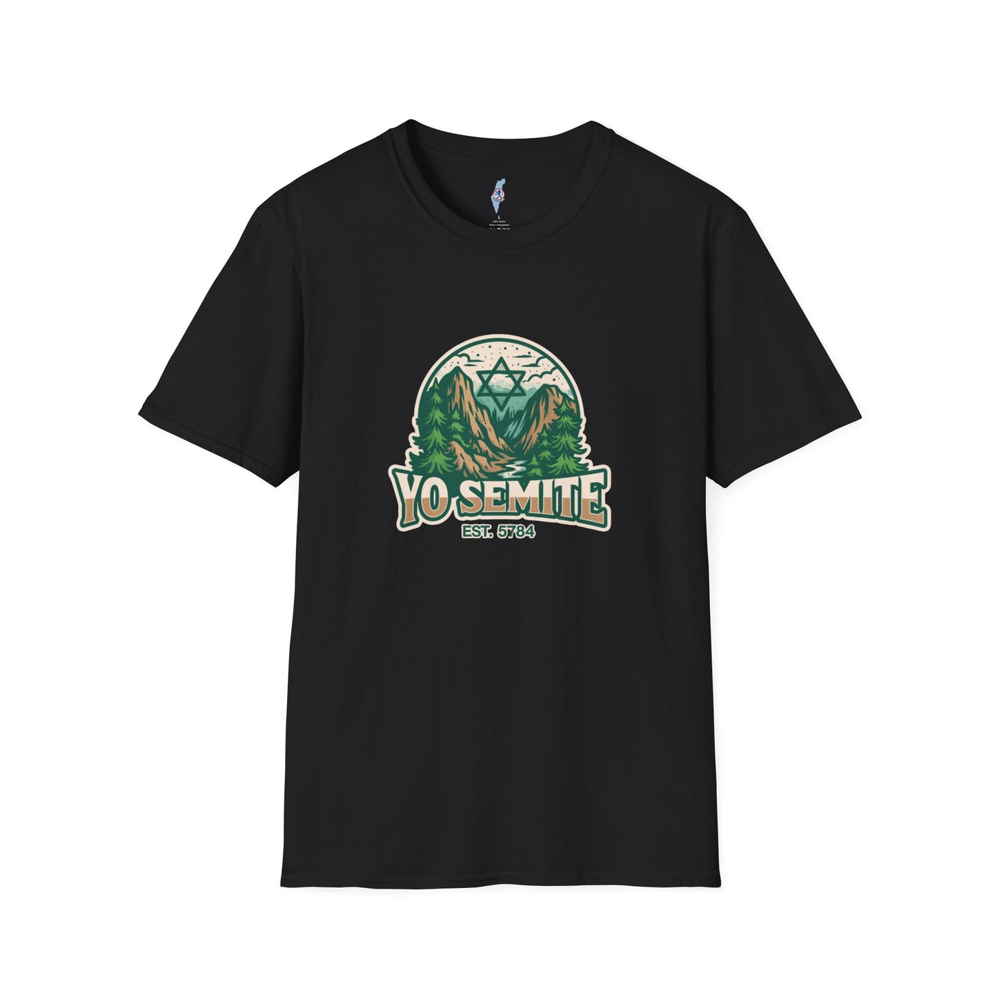 Yosemite Vintage Nature T-Shirt — Scenic Mountain & Forest Graphic ("YO SEMITE" Est. 5784)