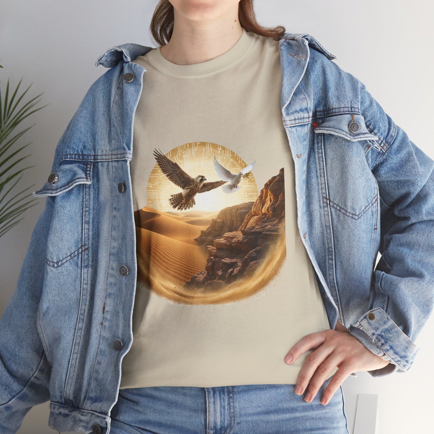 Desert Flight Tee— Soaring Dove & Eagle.