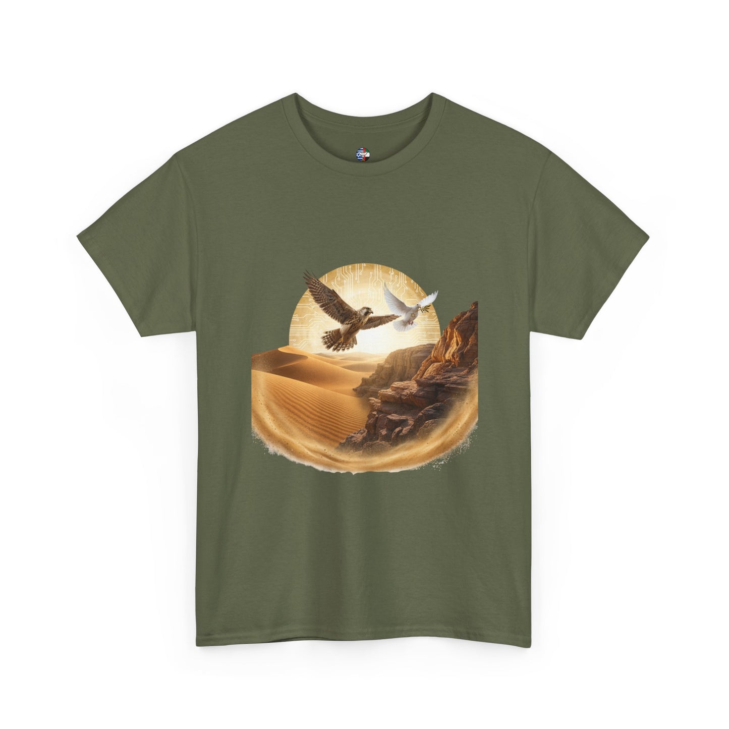 Desert Flight Tee— Soaring Dove & Eagle.