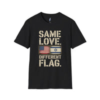 Same Love, Different Flag — USA × Israel Tee view 1