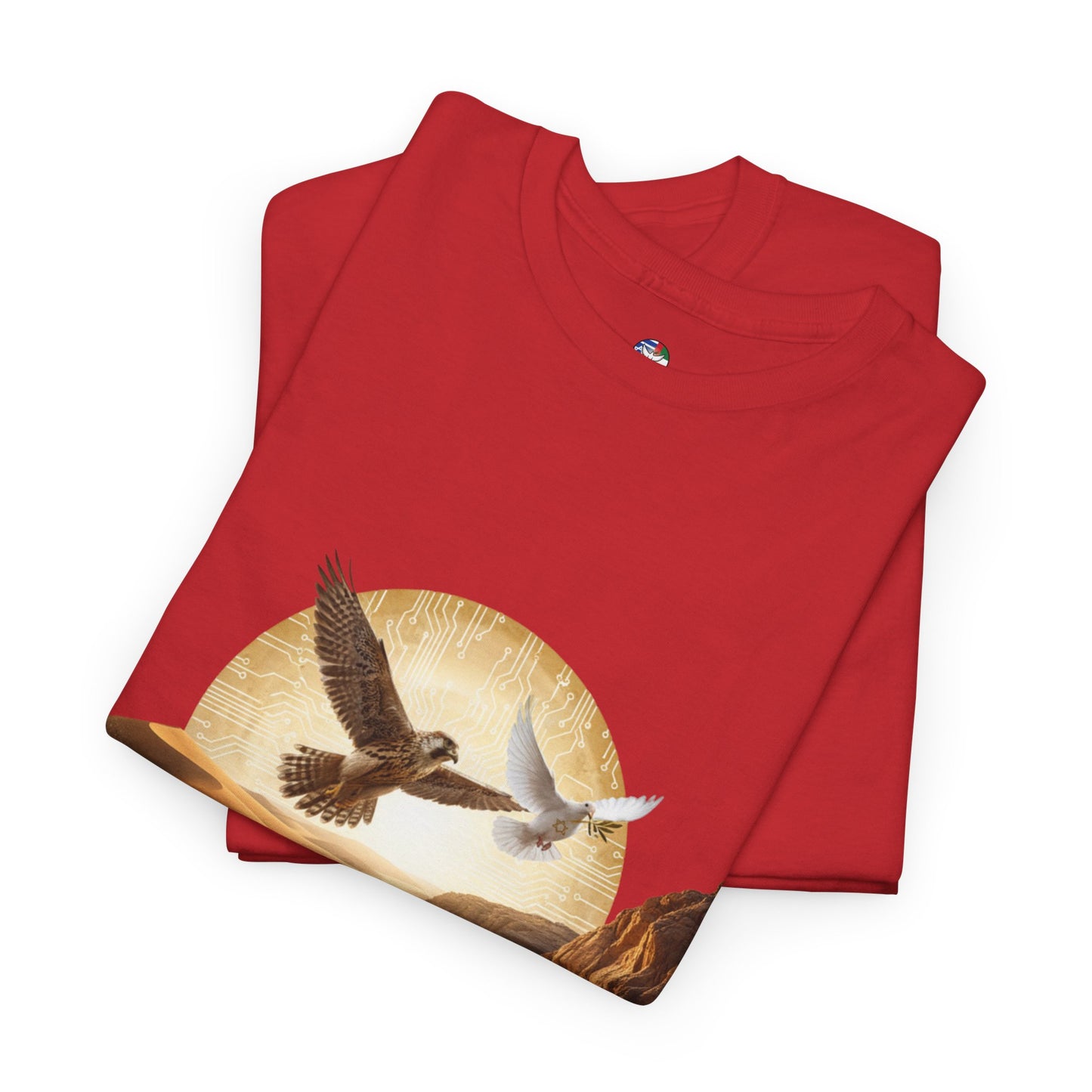 Desert Flight Tee— Soaring Dove & Eagle.