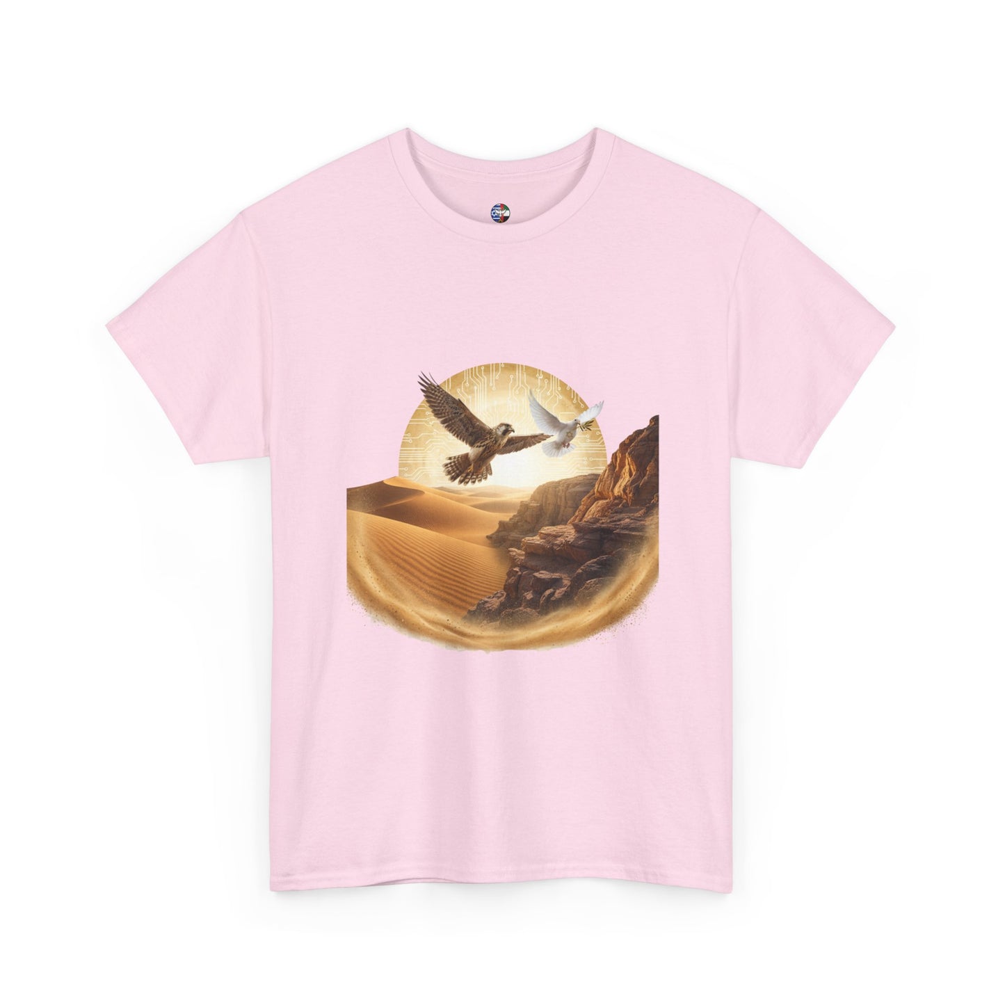 Desert Flight Tee— Soaring Dove & Eagle.