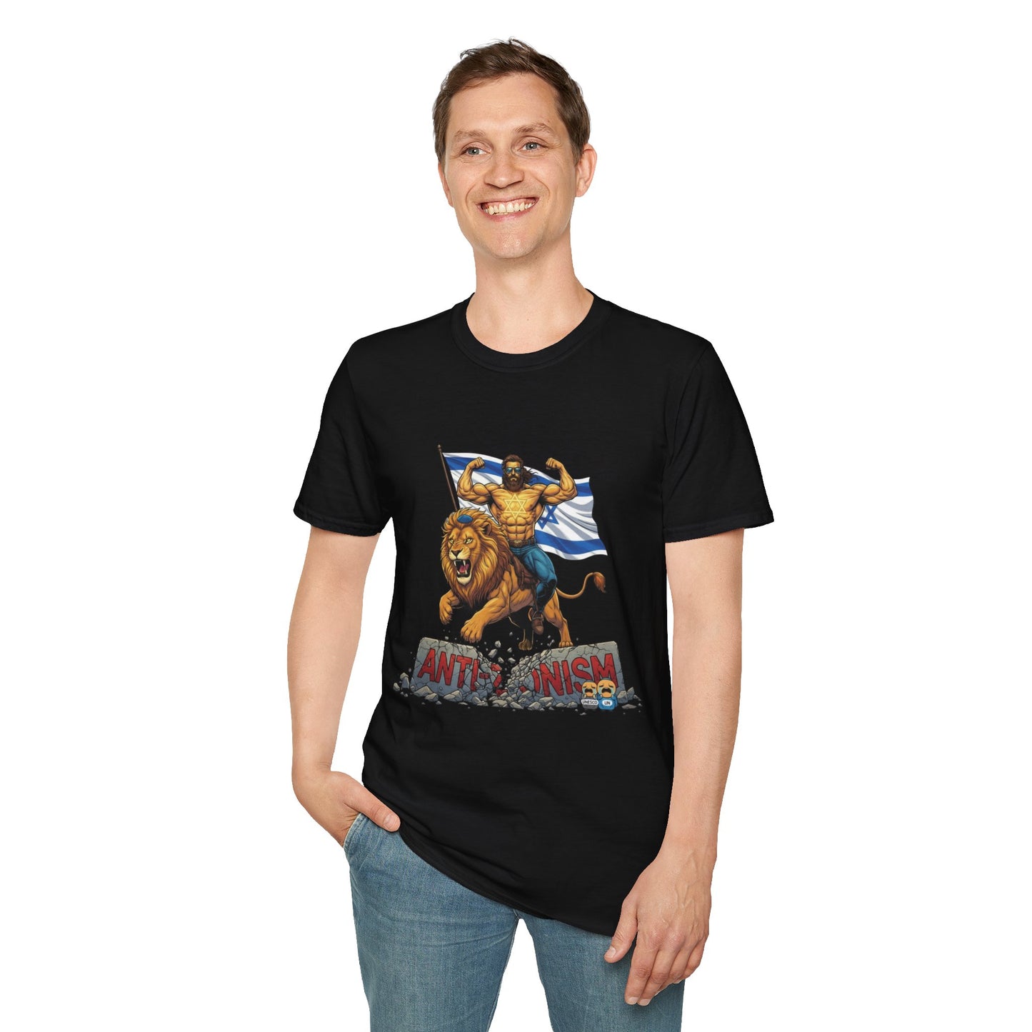Anti-Anti Zionist T-Shirt: Lion Rider with Flag