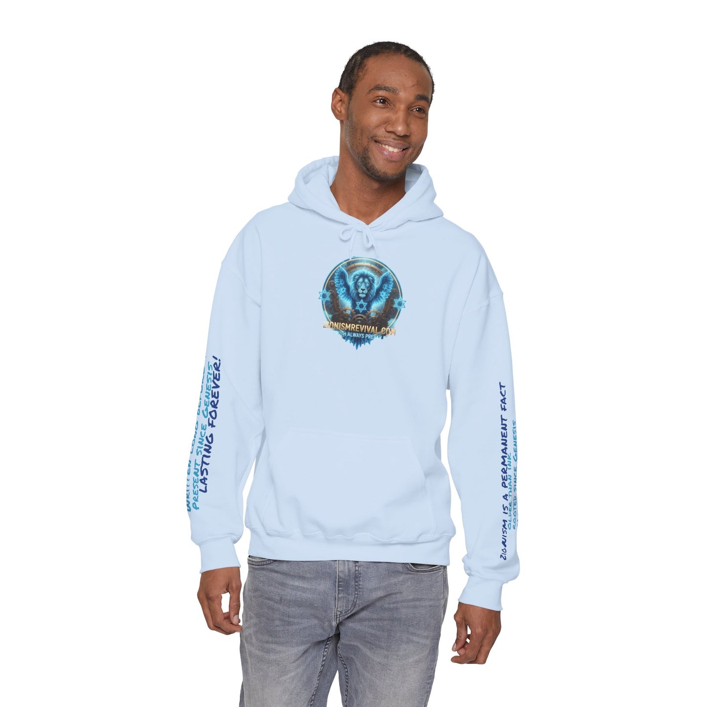 Lion of Zion Revival Hoodie — 'Revival' Lion Emblem White Pullover