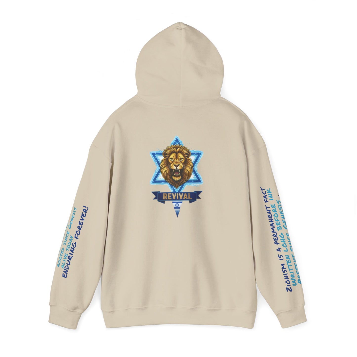 Lion of Zion Revival Hoodie — 'Revival' Lion Emblem White Pullover