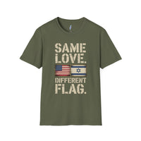Same Love, Different Flag — USA × Israel Tee view 3