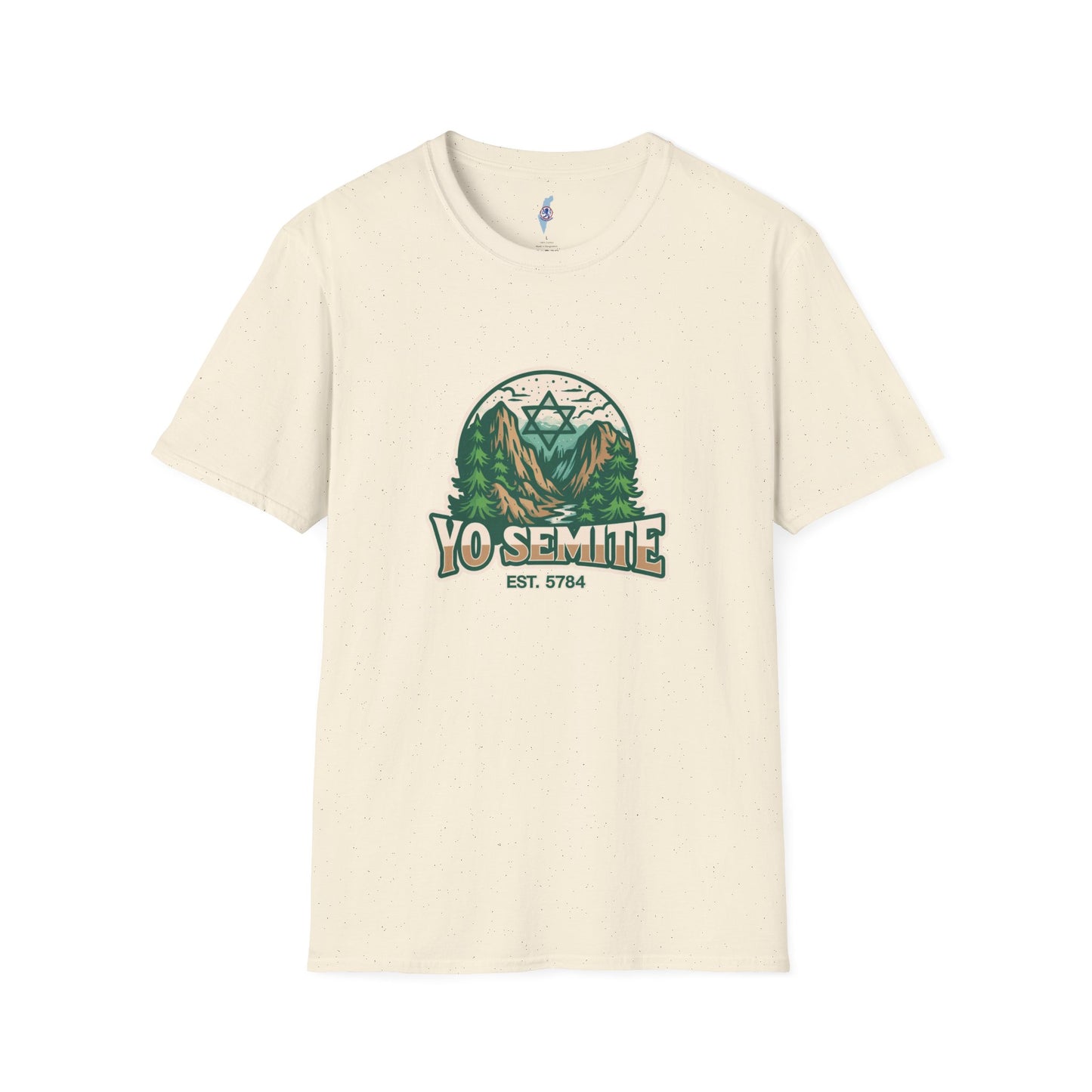 Yosemite Vintage Nature T-Shirt — Scenic Mountain & Forest Graphic ("YO SEMITE" Est. 5784)