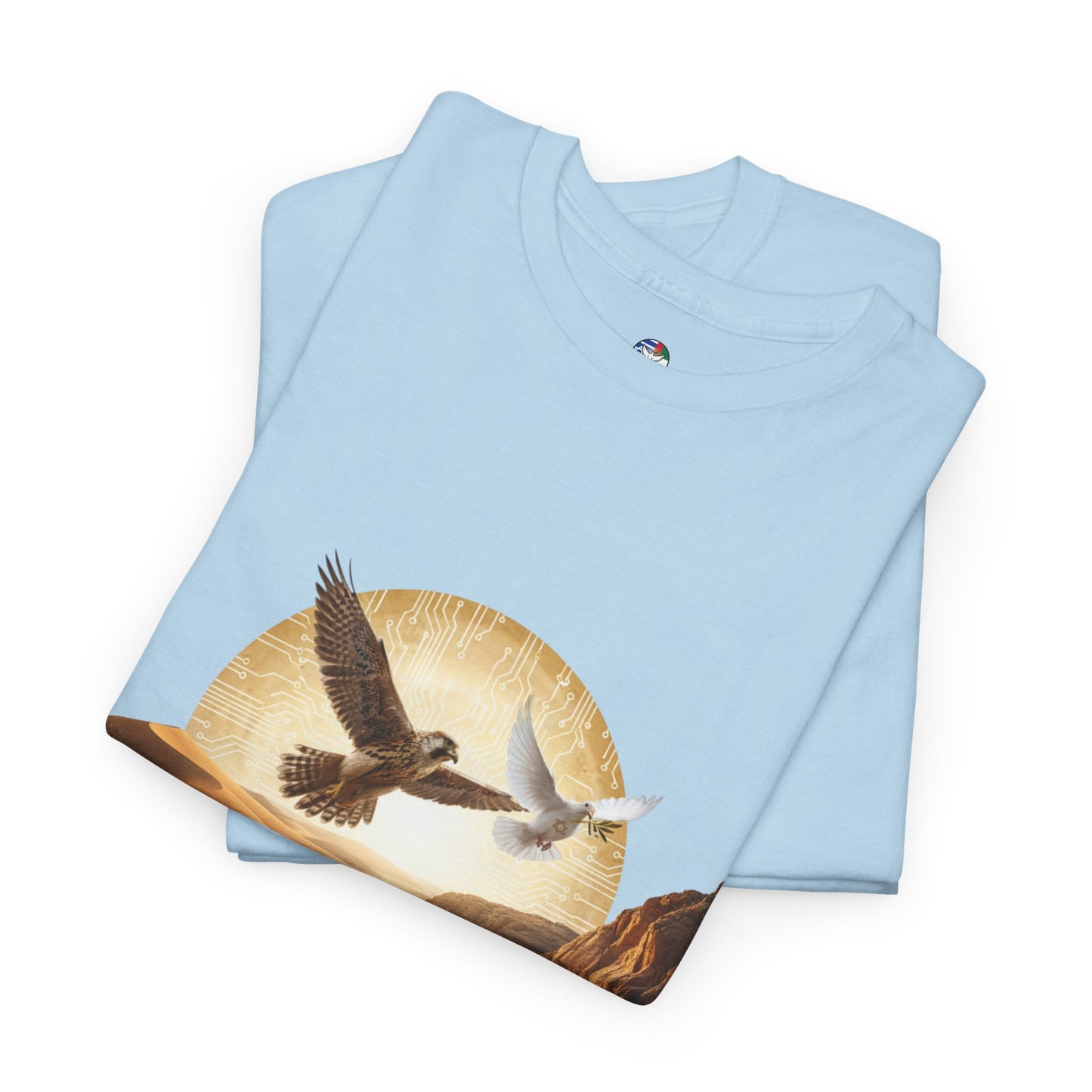 Desert Flight Tee— Soaring Dove & Eagle.