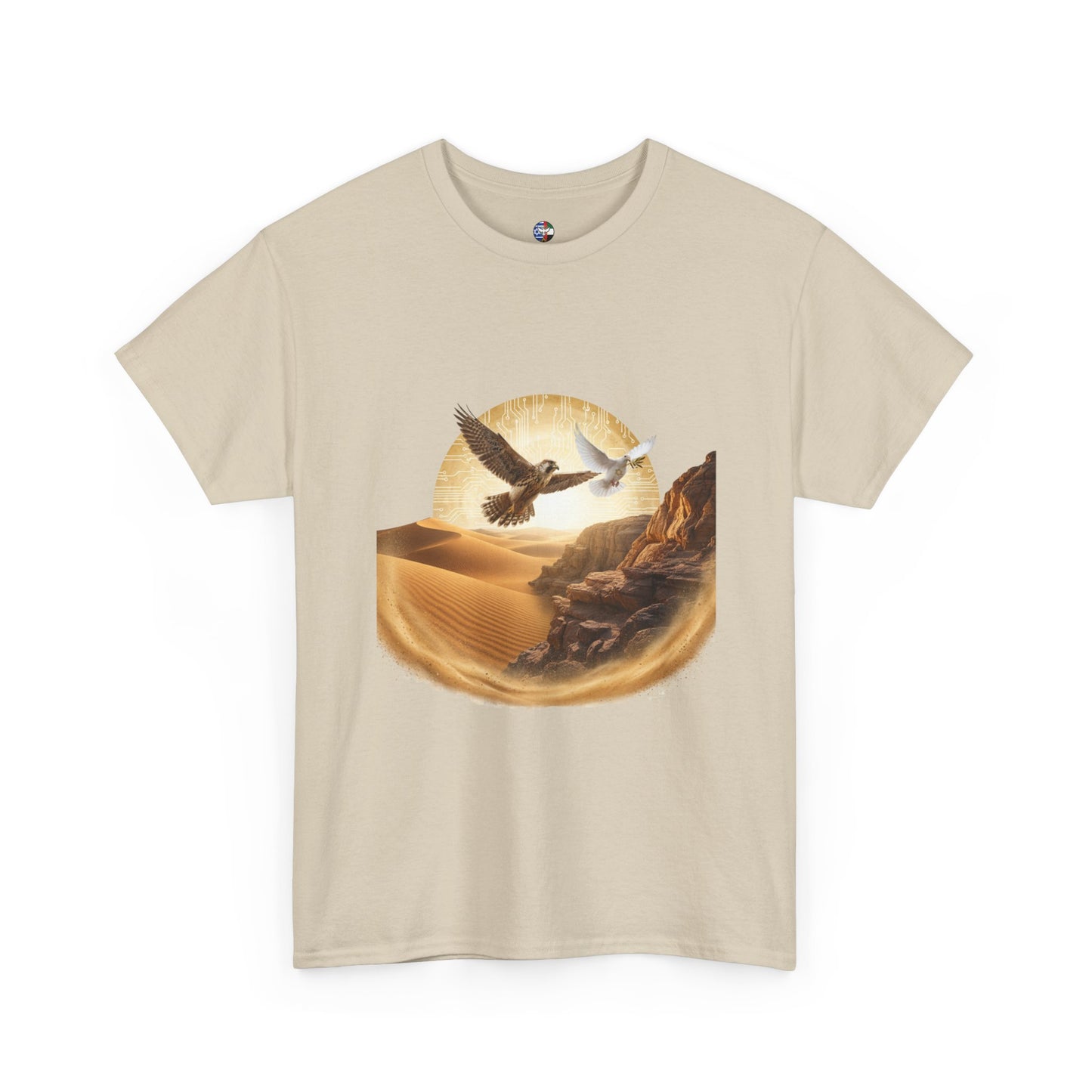 Desert Flight Tee— Soaring Dove & Eagle.