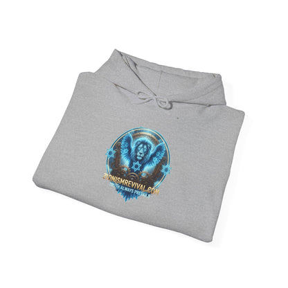 Lion of Zion Revival Hoodie — 'Revival' Lion Emblem White Pullover
