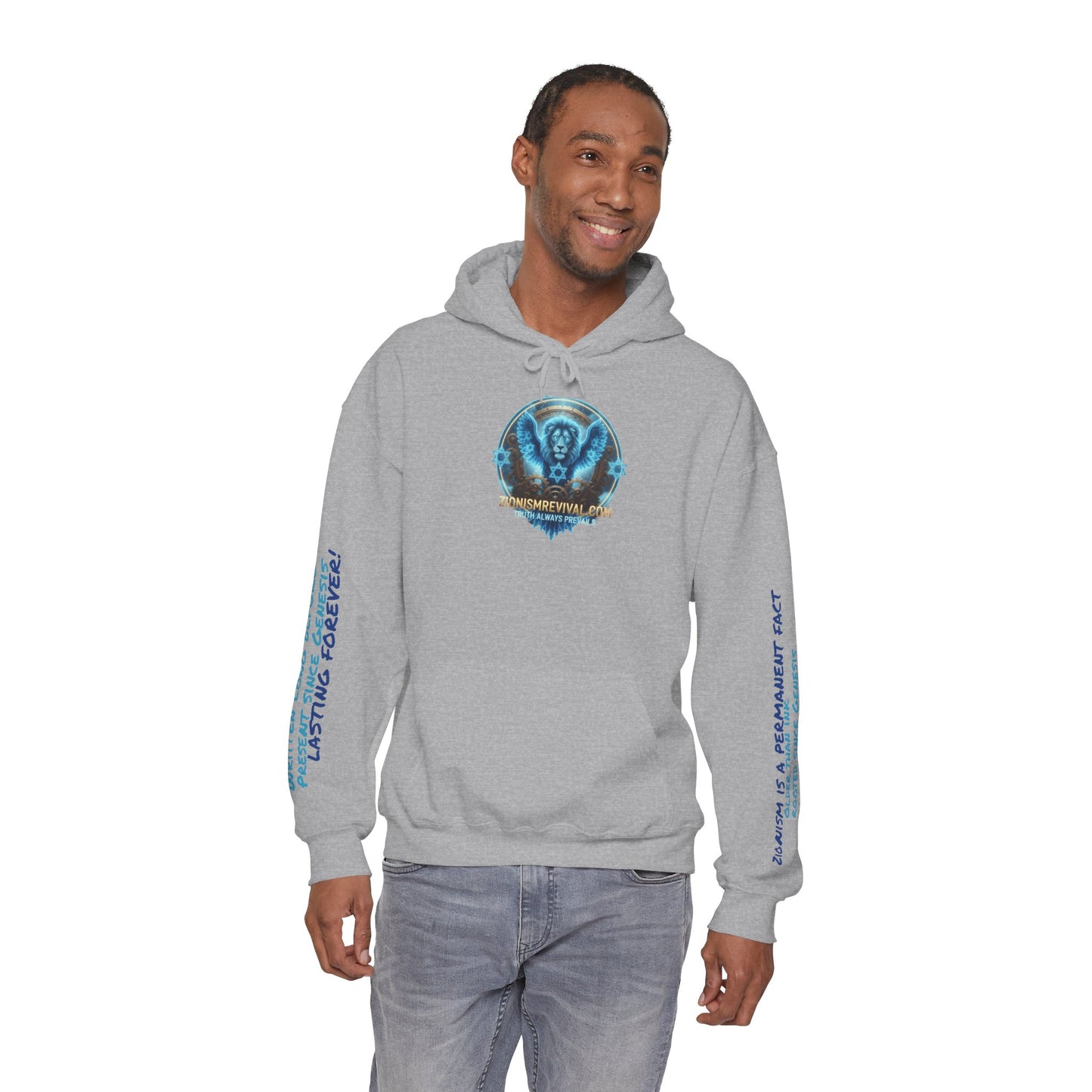 Lion of Zion Revival Hoodie — 'Revival' Lion Emblem White Pullover