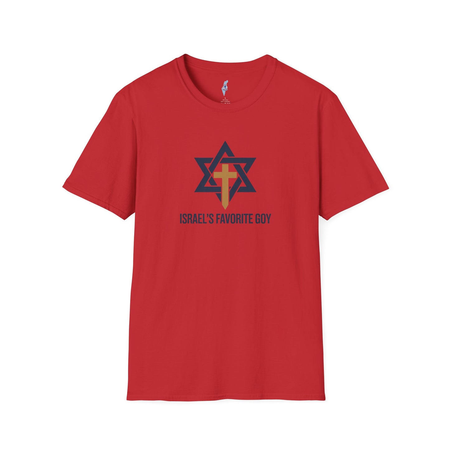 T‑Shirt — “Israel’s Favorite Goy” Star of David & Cross Faith Graphic Tee