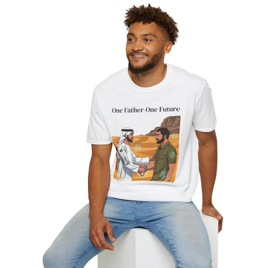T-Shirt — "One Father One Future" Middle East Peace Graphic Tee