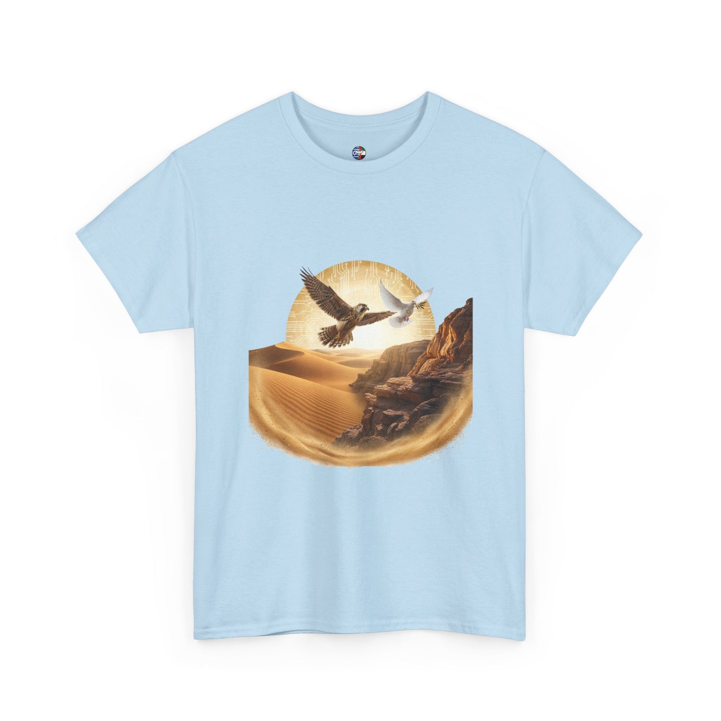 Desert Flight Tee— Soaring Dove & Eagle.
