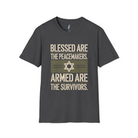 Blessed Are the Peacemakers, Armed Are the Survivors Tee view 4