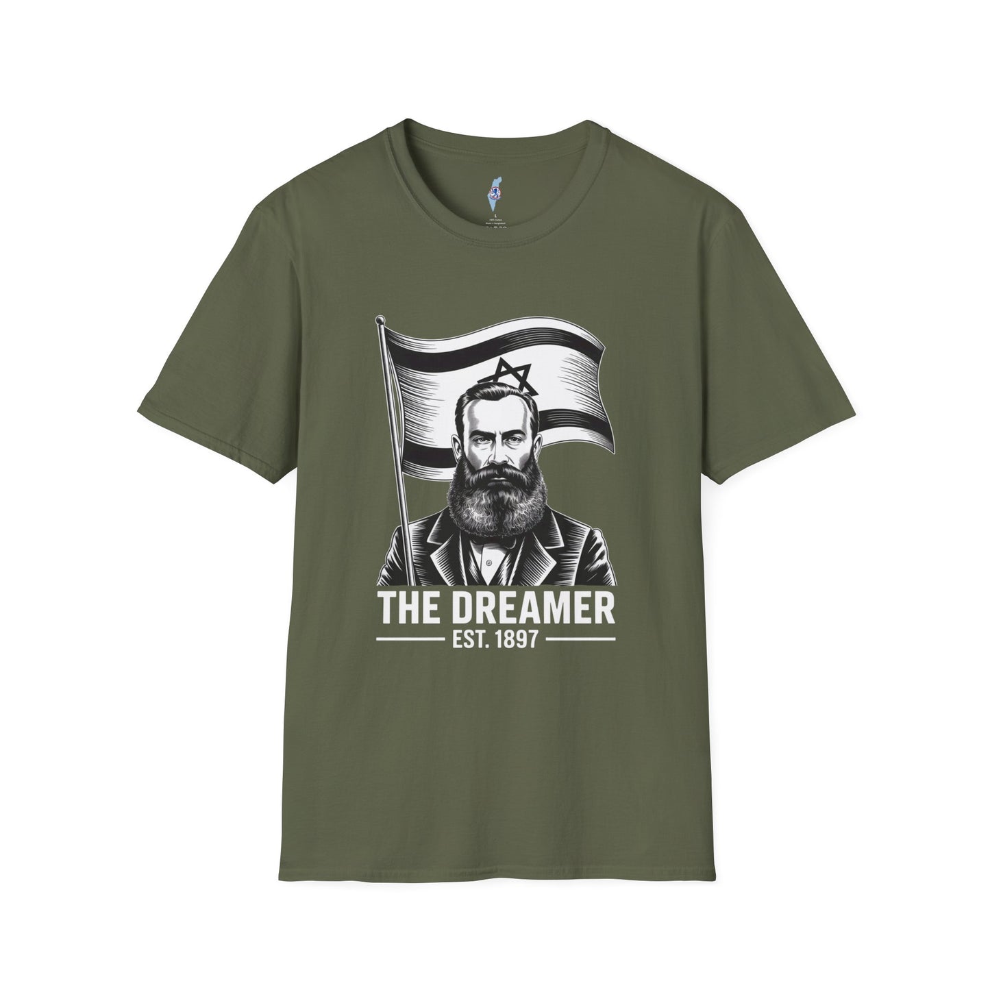 The Dreamer - Herzl Portrait & Flag T-Shirt