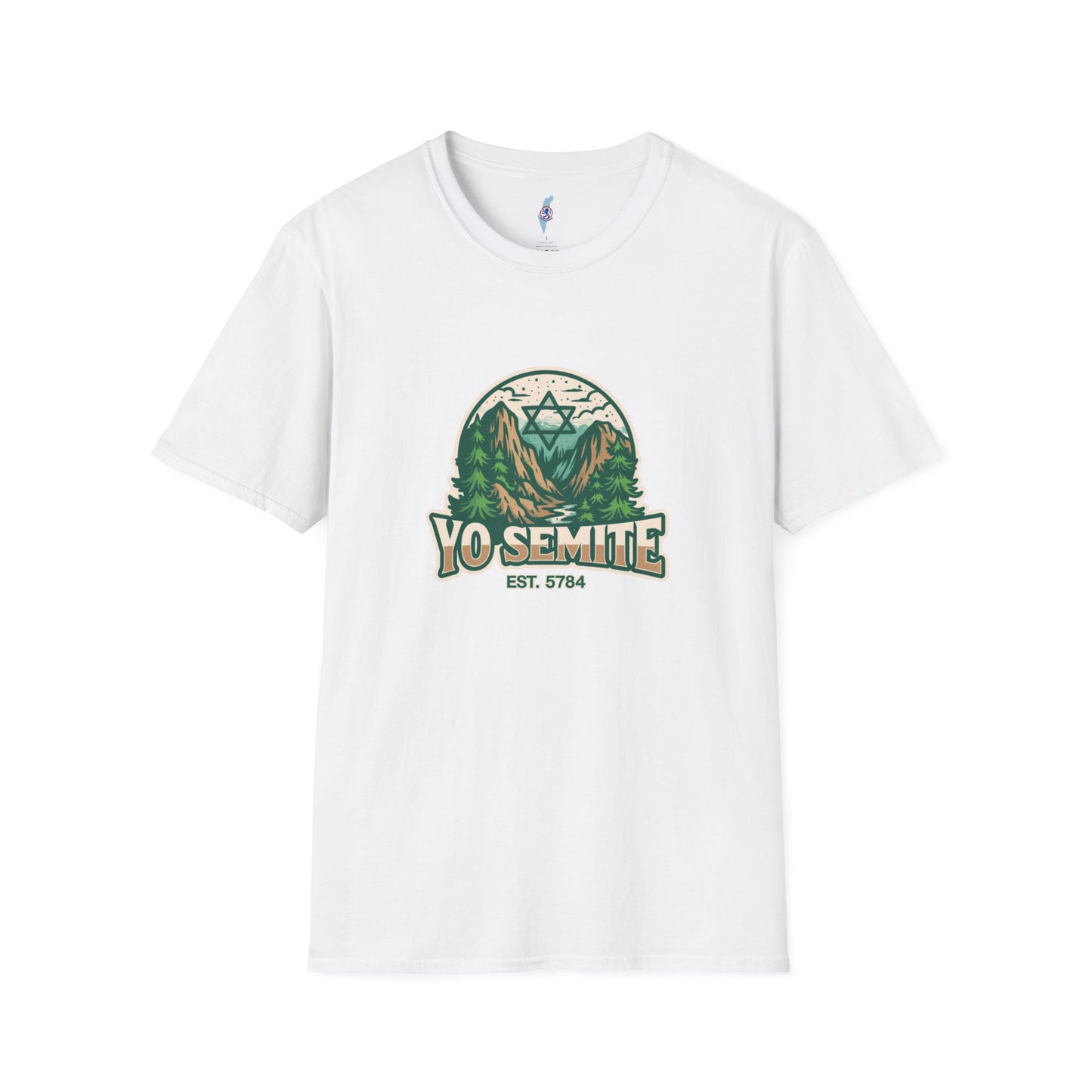 Yosemite Vintage Nature T-Shirt — Scenic Mountain & Forest Graphic ("YO SEMITE" Est. 5784)