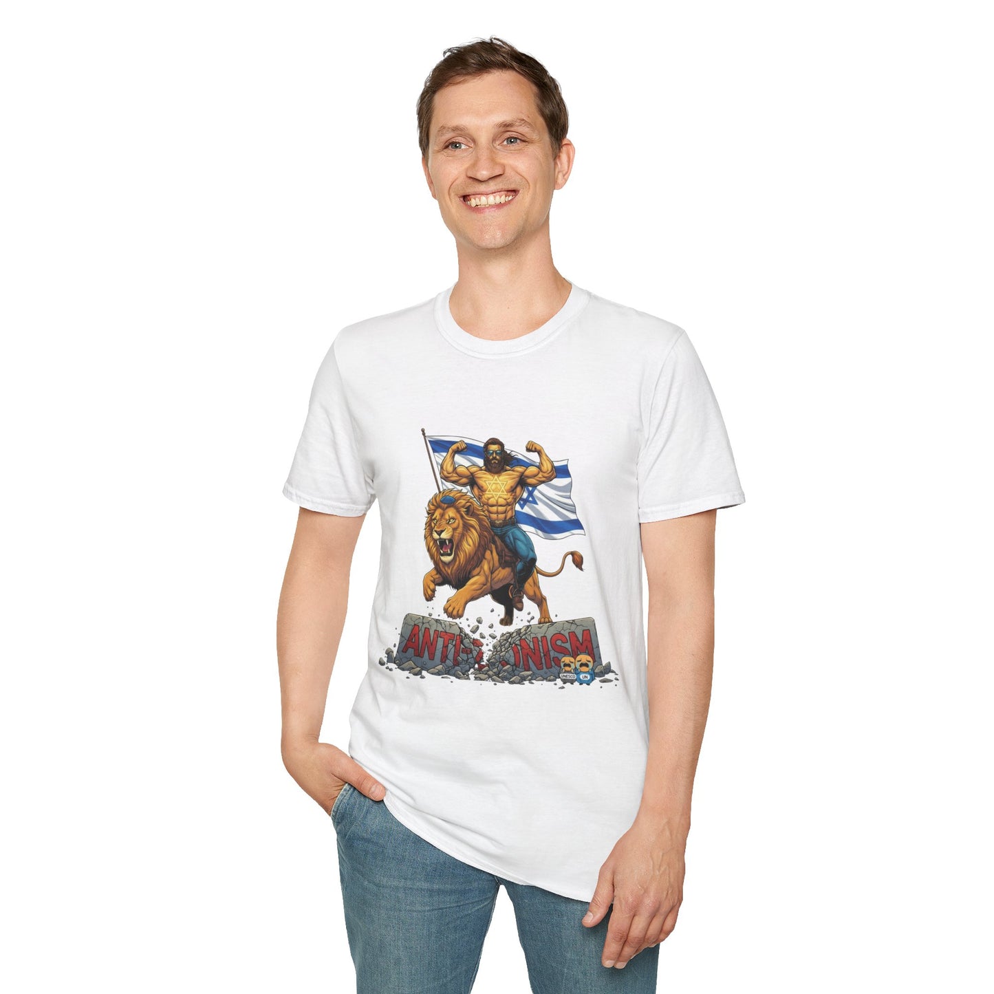 Anti-Anti Zionist T-Shirt: Lion Rider with Flag