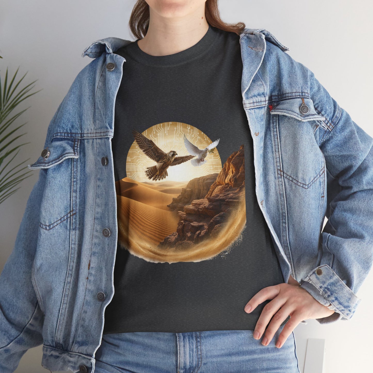 Desert Flight Tee— Soaring Dove & Eagle.