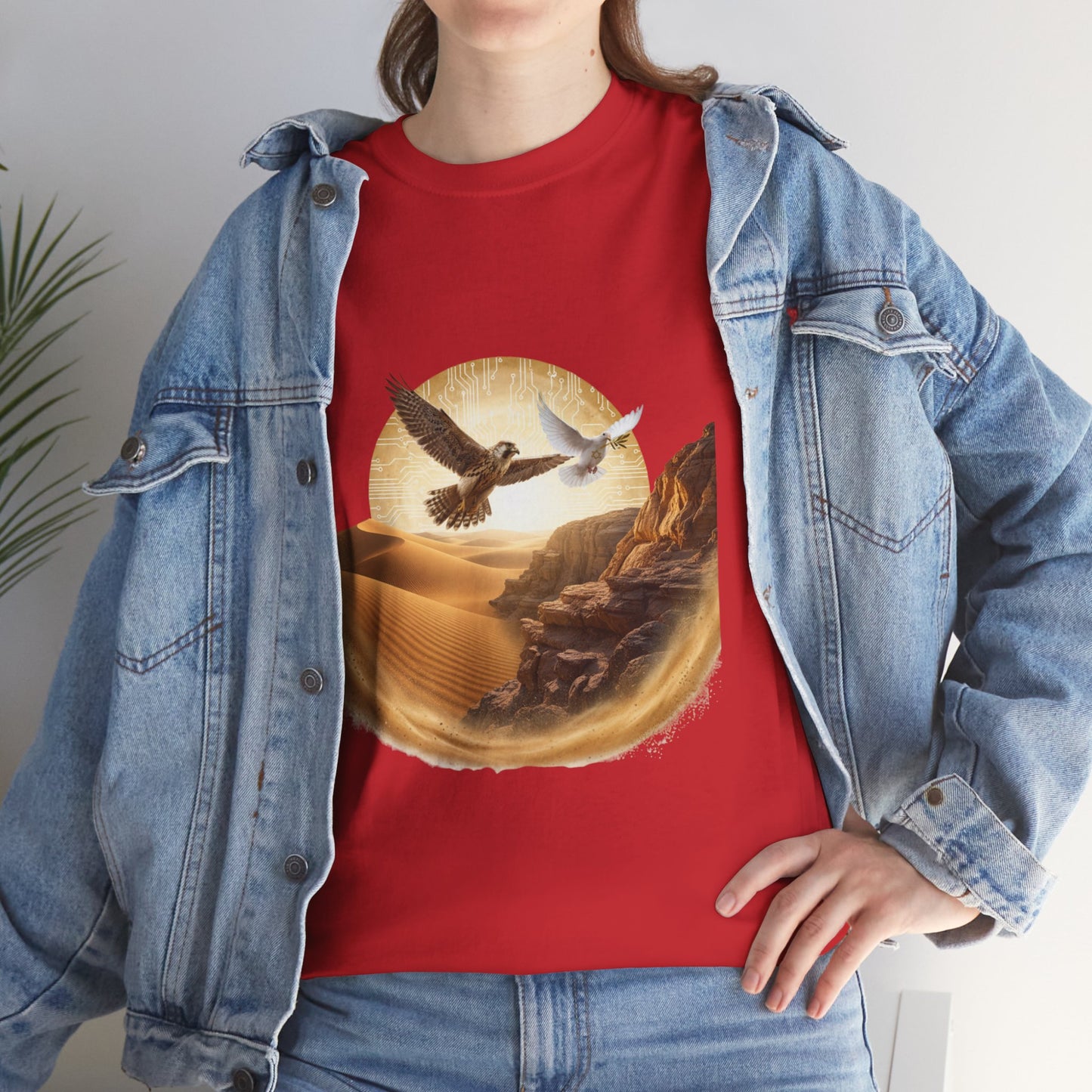 Desert Flight Tee— Soaring Dove & Eagle.