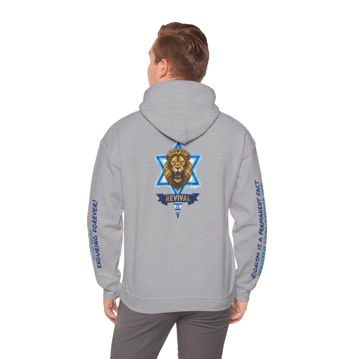 Lion of Zion Revival Hoodie — 'Revival' Lion Emblem White Pullover